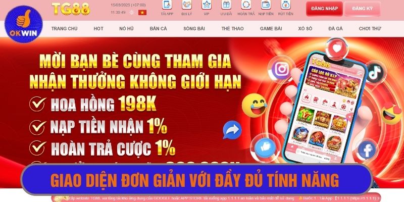 Giới thiệu tg88 - Giao diện tối giản nhưng đầy đủ tính năng hỗ trợ